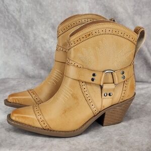 Code West‎ Cowboy Bootie Boots Womens 7 Western NWT Ankle Fashion Brown